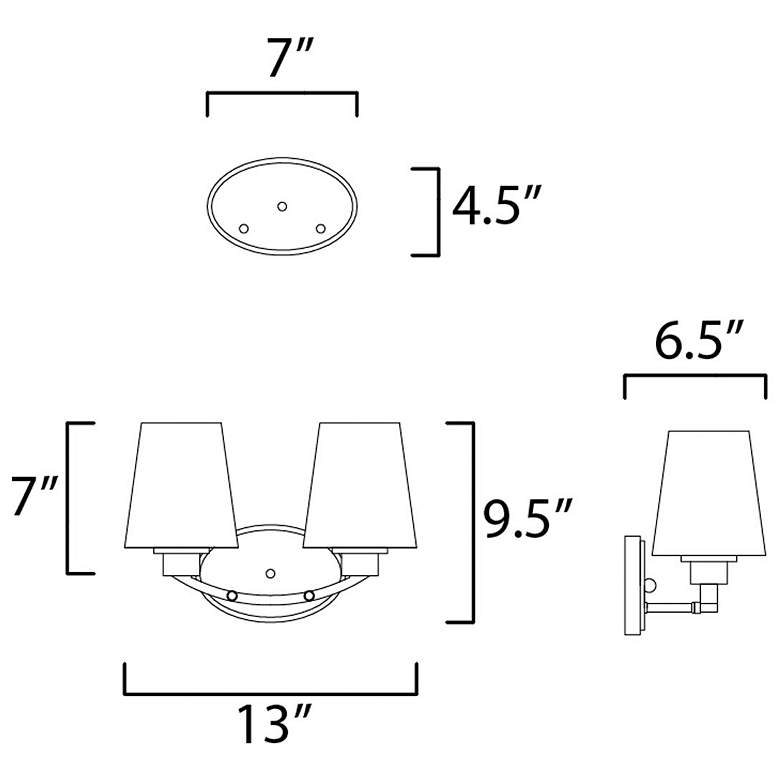 Image 5 Maxim Shelter 9 1/2" High Black 2-Light Wall Sconce more views