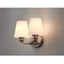 3_Maxim Shelter 9 1/2" High Satin Nickel 2-Light Wall Sconce more views