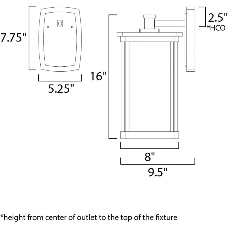Image 2 Maxim Side Door 1-Light 4.5" Wide Black Outdoor Wall Light more views
