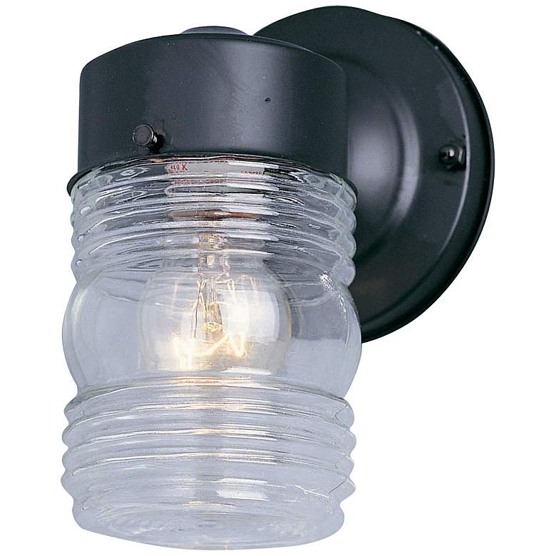 Image 1 Maxim Side Door 8" High Black Outdoor Wall Light