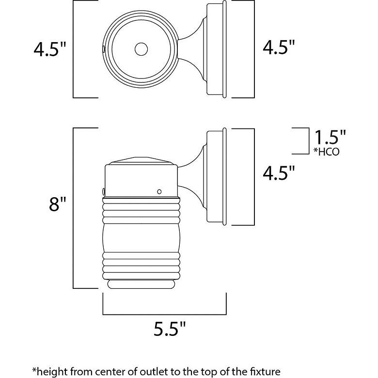 Image 2 Maxim Side Door 8" High Black Outdoor Wall Light more views