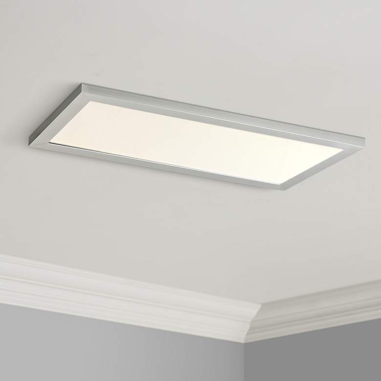 Image 1 Maxim Sky Panel 23 1/2 inch Wide Modern Silver LED Ceiling Light