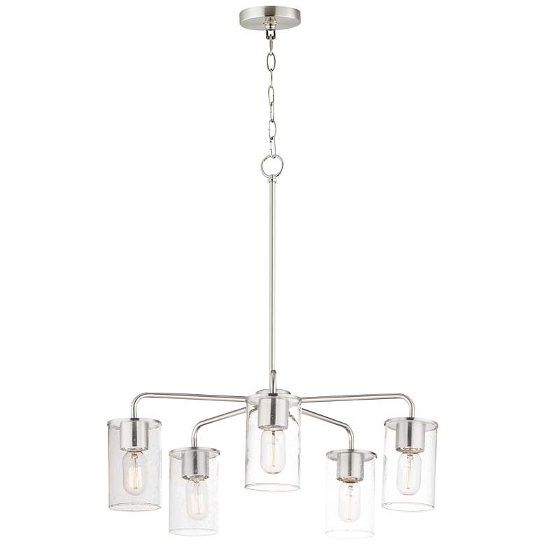 Image 1 Maxim Sleek 24 1/2" Wide Satin Nickel 5-Light Chandelier