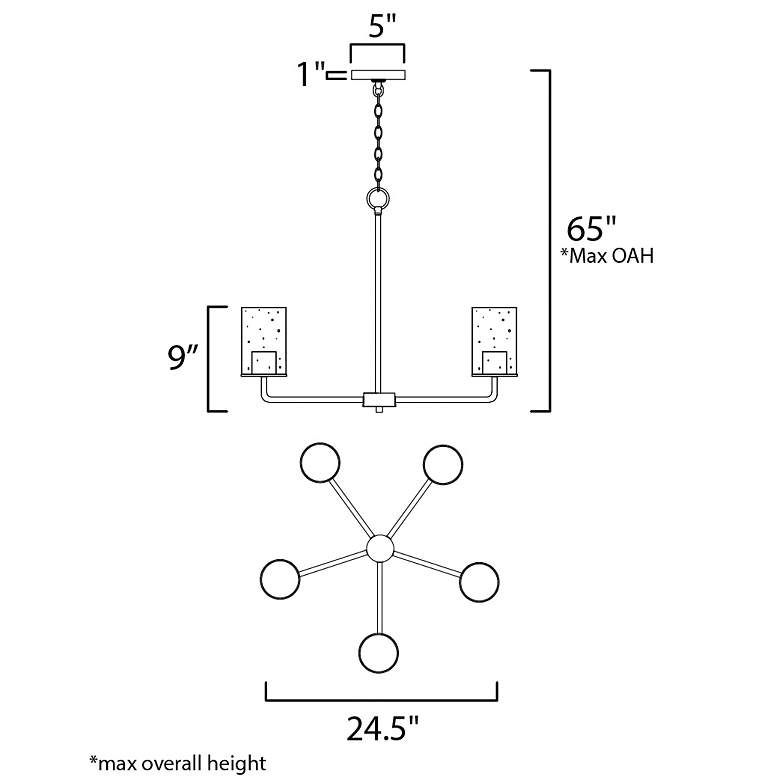 Image 2 Maxim Sleek 24 1/2" Wide Satin Nickel 5-Light Chandelier more views