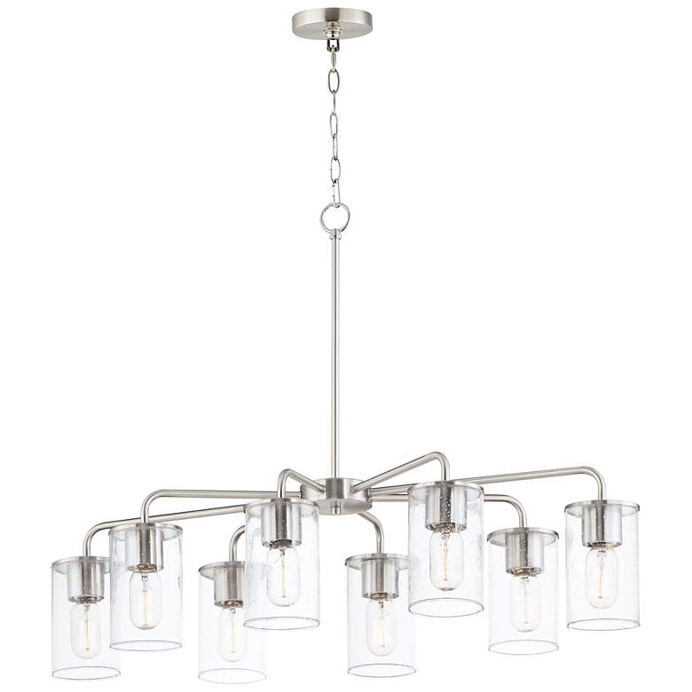Image 2 Maxim Sleek 34" Wide Satin Nickel 8-Light Chandelier
