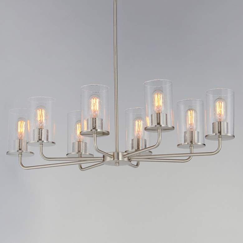 Image 1 Maxim Sleek 34" Wide Satin Nickel 8-Light Chandelier