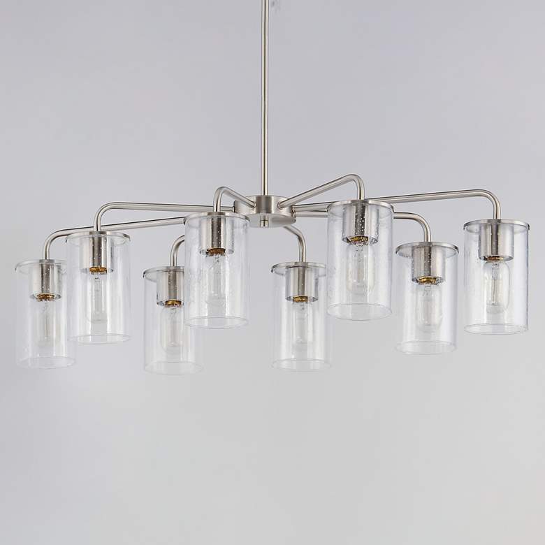 Image 4 Maxim Sleek 34" Wide Satin Nickel 8-Light Chandelier more views