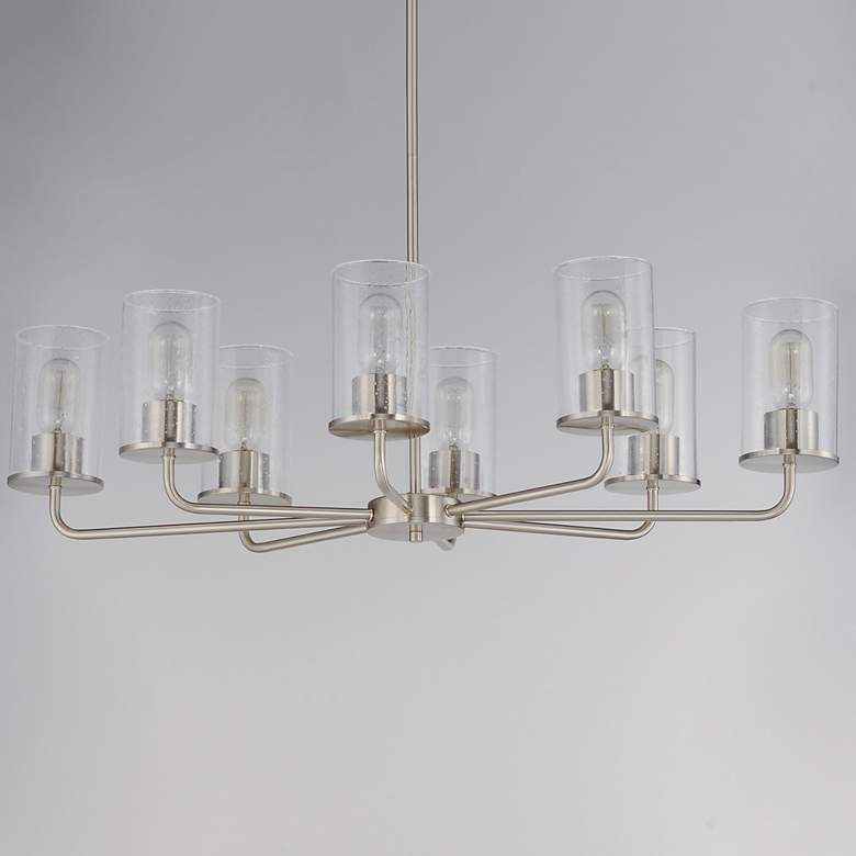 Image 5 Maxim Sleek 34" Wide Satin Nickel 8-Light Chandelier more views