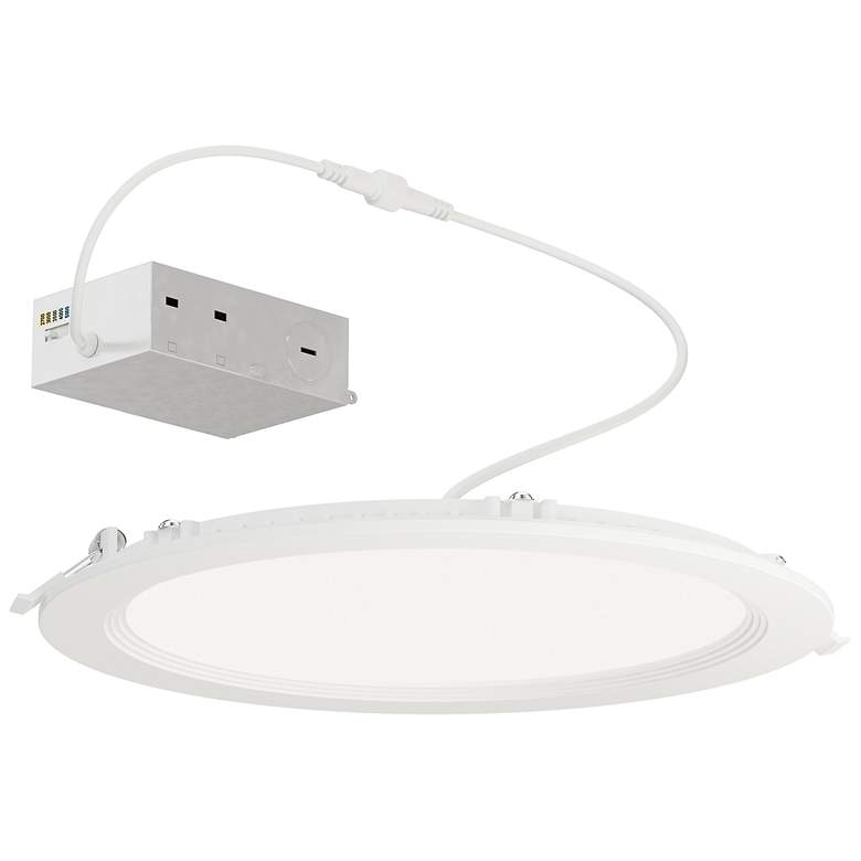 Image 1 Maxim Slim Baffle 9" White Recessed Ceiling Light - 5CCT