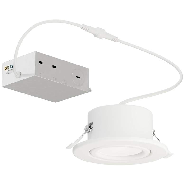Image 1 Maxim Slim Gimbal 3 3/4" White Recessed Ceiling Light- 5CCT