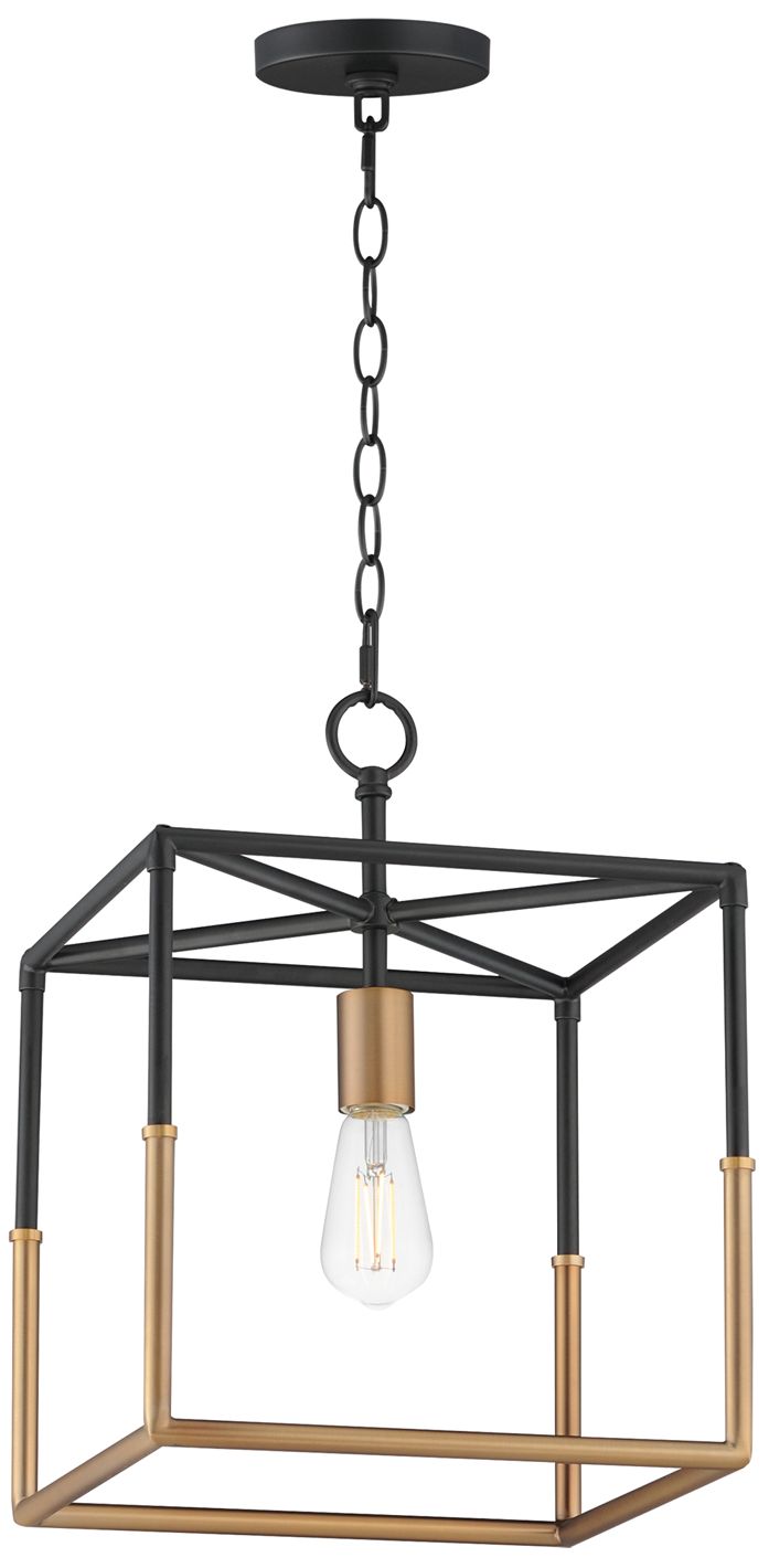 Thumbnail2 of Maxim Soho 12" Wide Black/Weathered Brass 1-Light Pendant