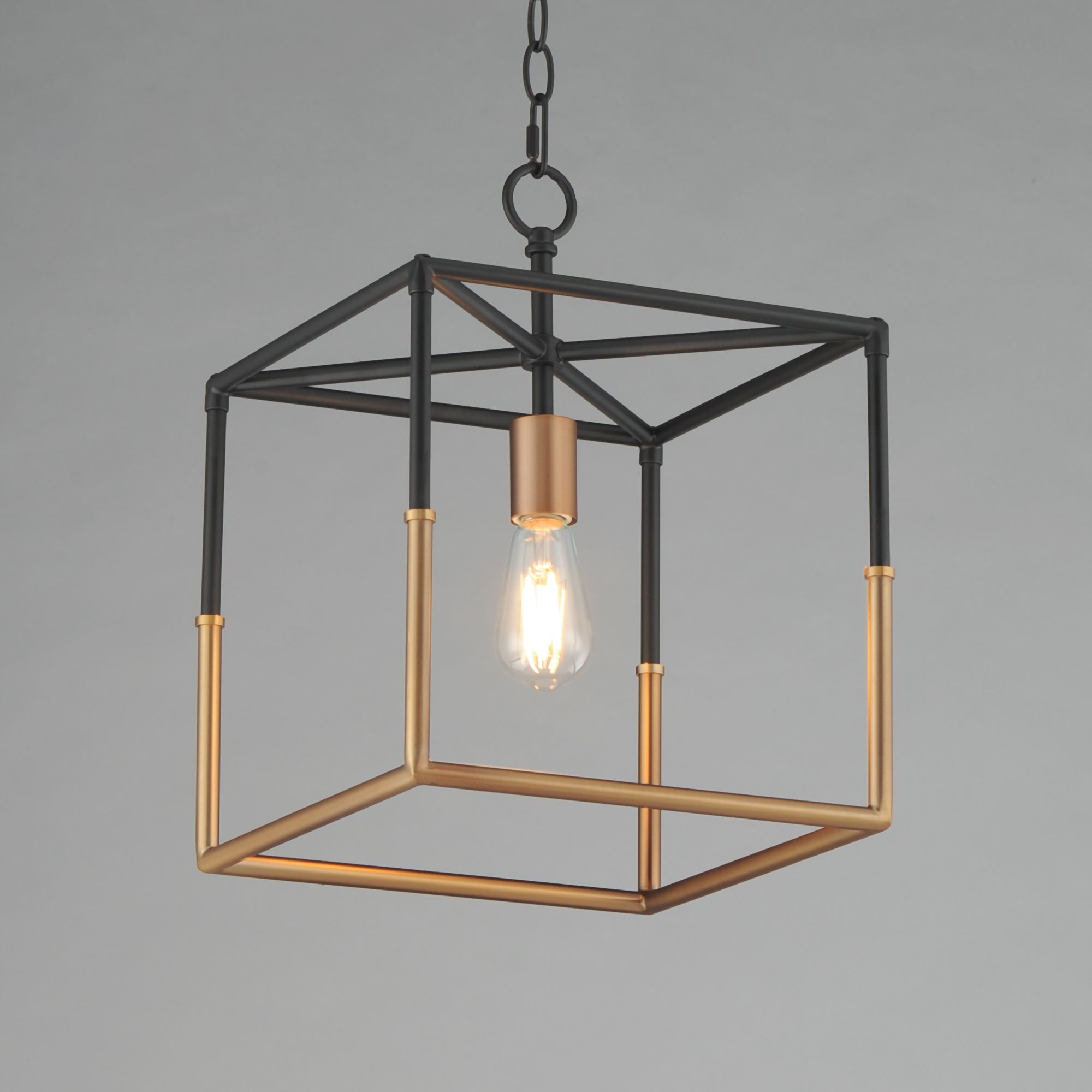 Thumbnail1 of Maxim Soho 12" Wide Black/Weathered Brass 1-Light Pendant