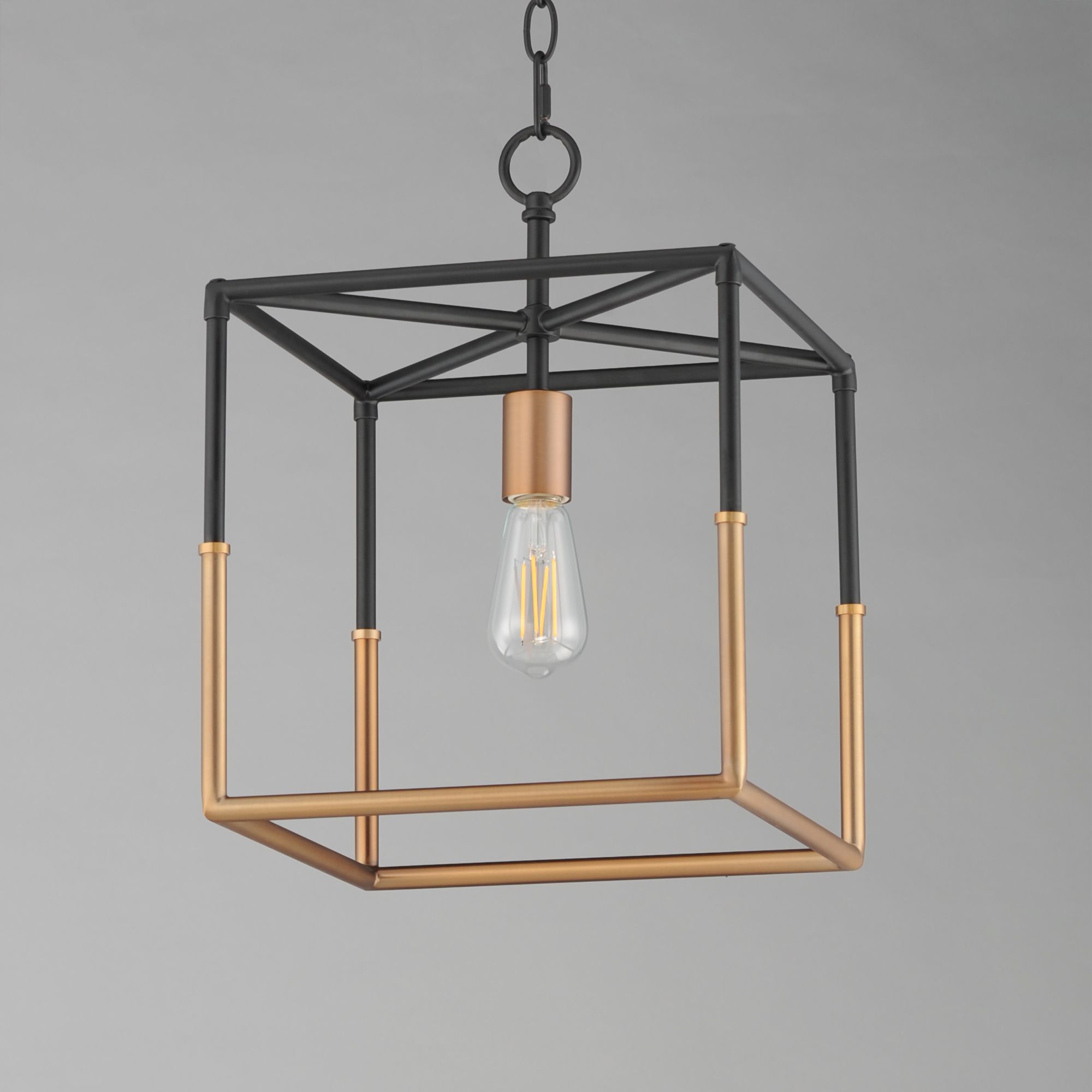 Thumbnail3 of Maxim Soho 12" Wide Black/Weathered Brass 1-Light Pendant more views