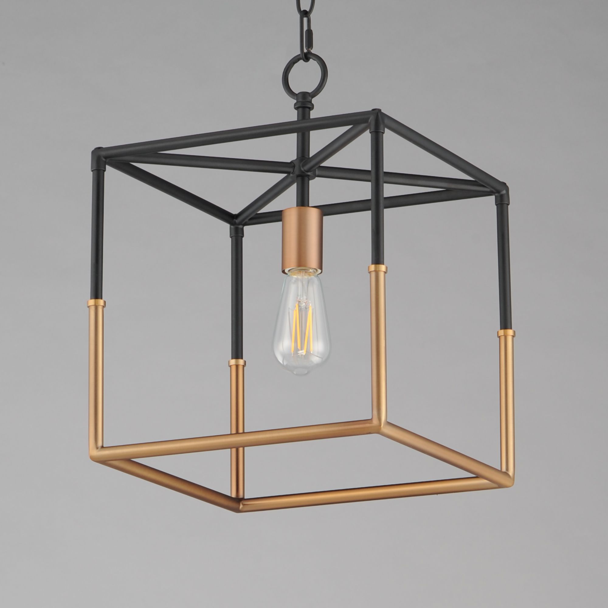 Thumbnail4 of Maxim Soho 12" Wide Black/Weathered Brass 1-Light Pendant more views