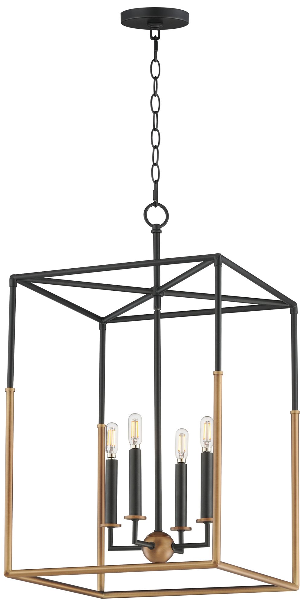 Image 2 Maxim Soho 16" Wide Black/Weathered Brass 4-Light Large Pendant