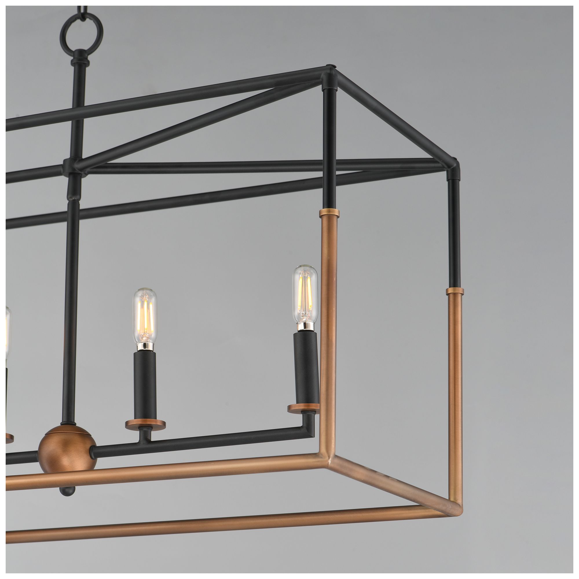 Image 5 Maxim Soho 42" Black/Weathered Brass 6-Light Linear Pendant more views
