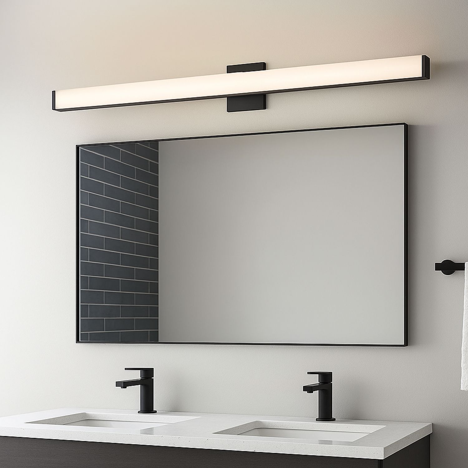 Image 4 Maxim Spec 48" Wide Black Finish Modern LED Vanity Light more views