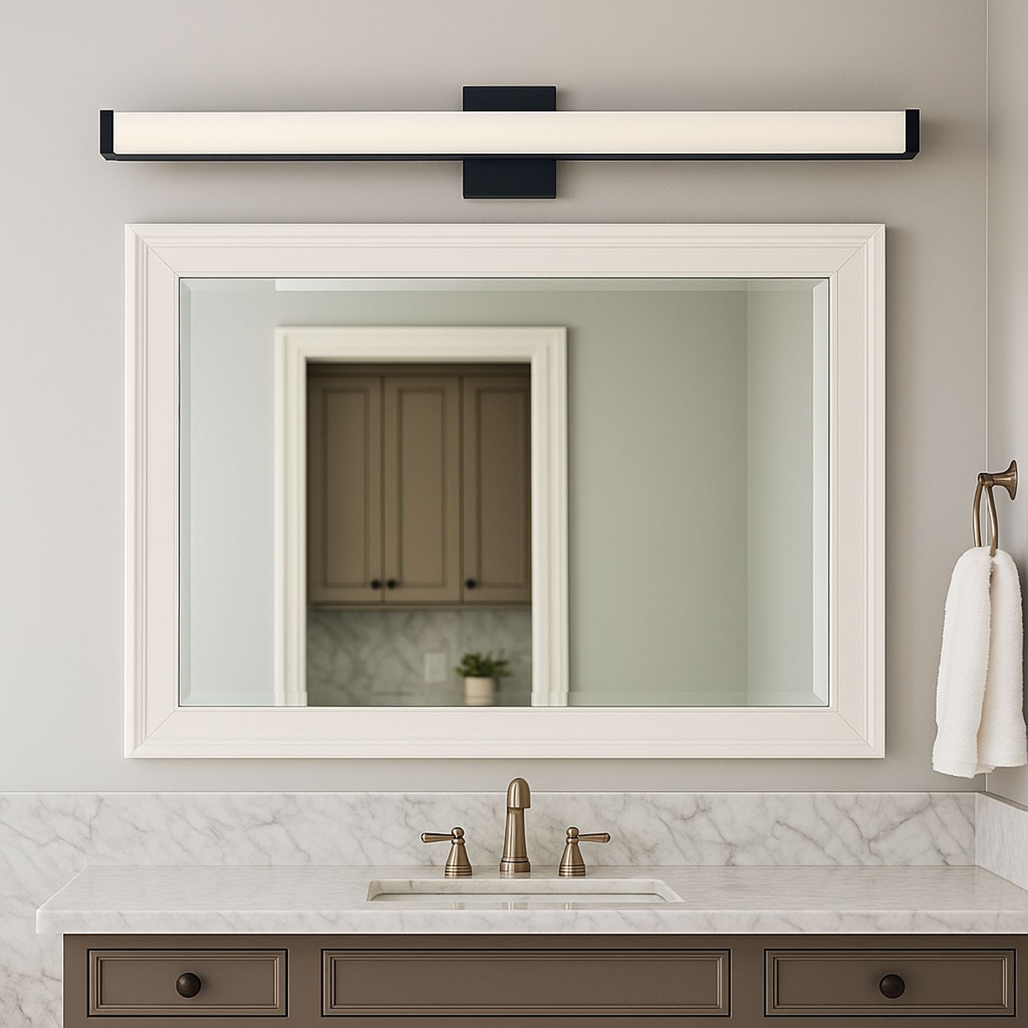 Image 5 Maxim Spec 48" Wide Black Finish Modern LED Vanity Light more views