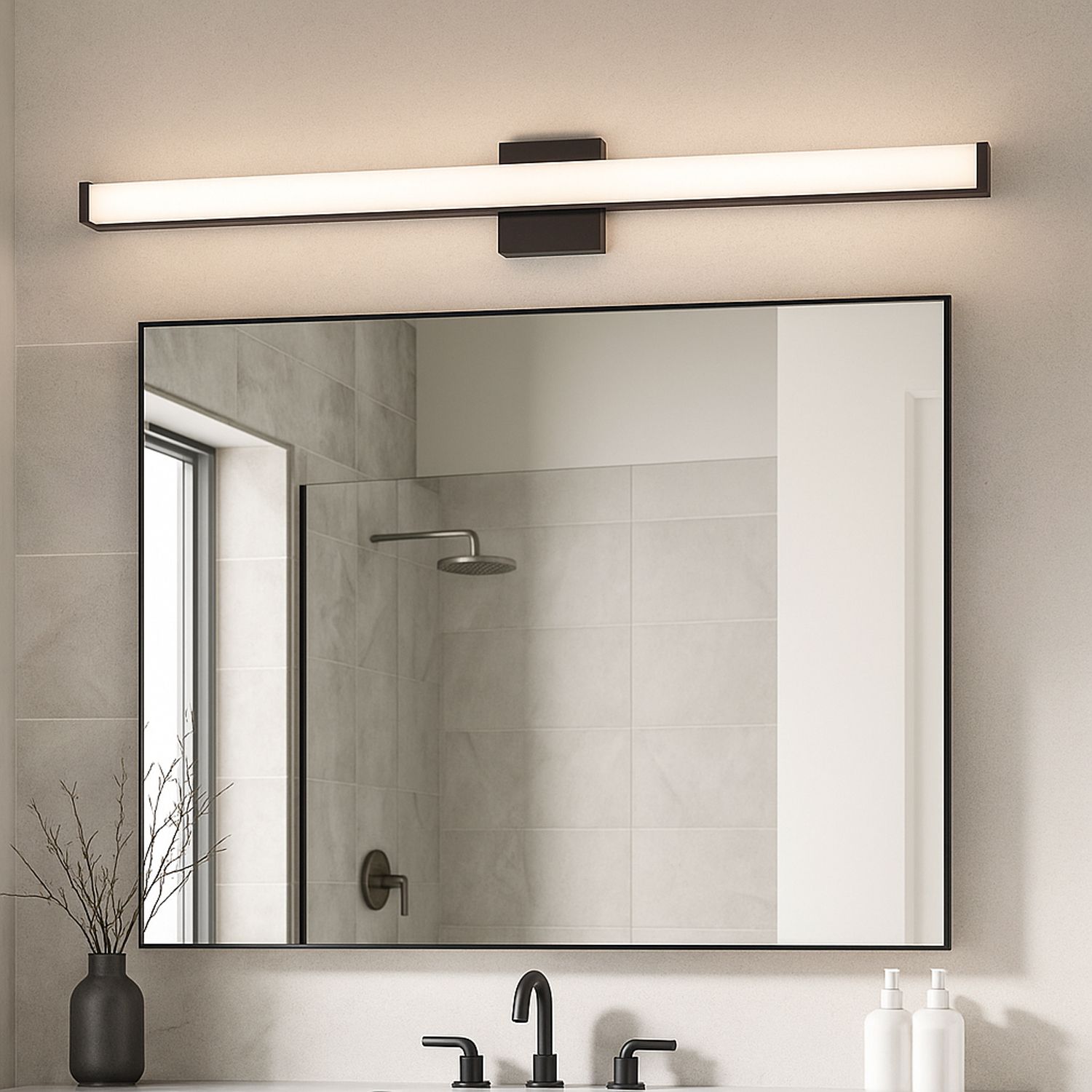 Image 7 Maxim Spec 48" Wide Black Finish Modern LED Vanity Light more views