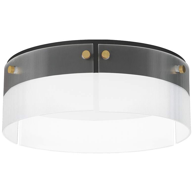 Image 1 Maxim Spectre 16" Black/Natural Aged Brass Flush Mount