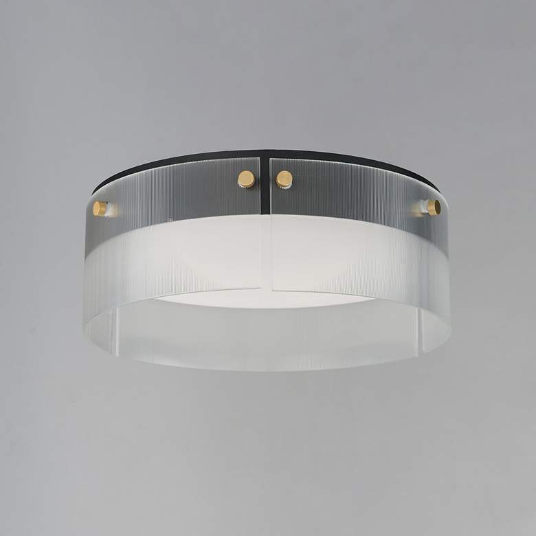 Image 2 Maxim Spectre 16" Black/Natural Aged Brass Flush Mount more views