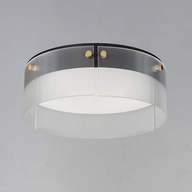 Image 3 Maxim Spectre 16" Black/Natural Aged Brass Flush Mount more views