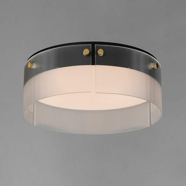 Image 4 Maxim Spectre 16" Black/Natural Aged Brass Flush Mount more views