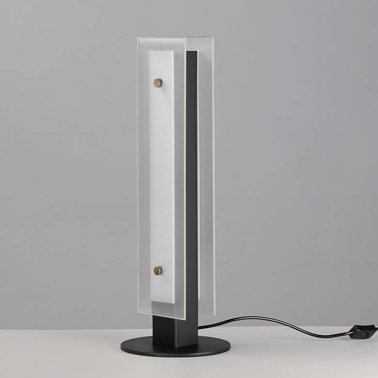 Image 2 Maxim Spectre 20" Black/Natural Aged Brass LED Table Lamp more views