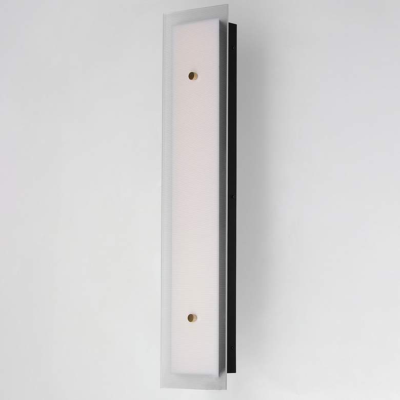 Image 4 Maxim Spectre 30" Black/Natural Aged Brass Wall Sconce more views