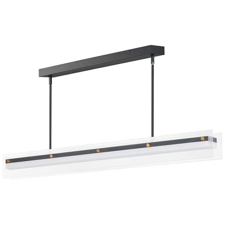 Image 1 Maxim Spectre 48" Black/Natural Aged Brass Linear Pendant