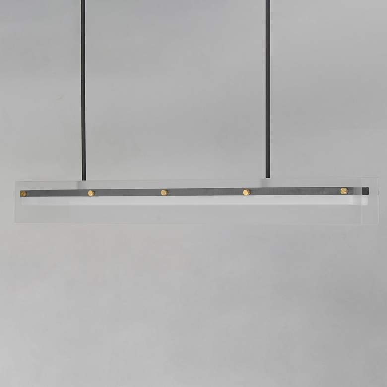 Image 2 Maxim Spectre 48" Black/Natural Aged Brass Linear Pendant more views