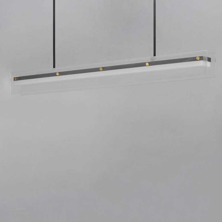 Image 3 Maxim Spectre 48" Black/Natural Aged Brass Linear Pendant more views