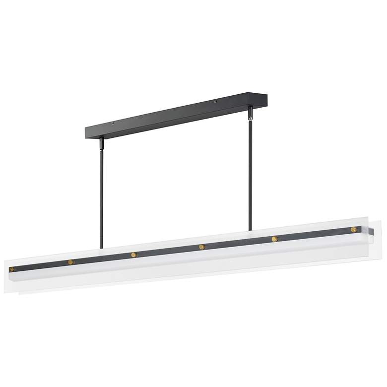 Image 1 Maxim Spectre 61 1/2" Black/Natural Aged Brass Linear Pendant