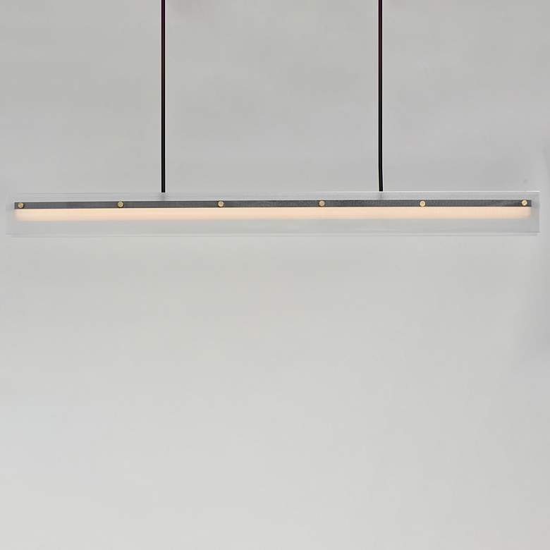 Image 2 Maxim Spectre 61 1/2" Black/Natural Aged Brass Linear Pendant more views