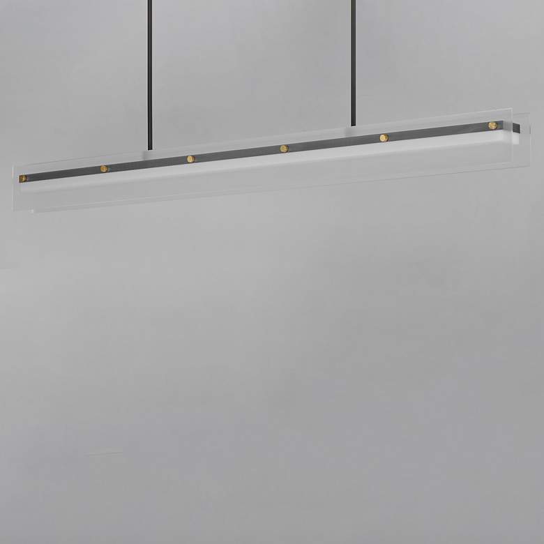 Image 3 Maxim Spectre 61 1/2" Black/Natural Aged Brass Linear Pendant more views