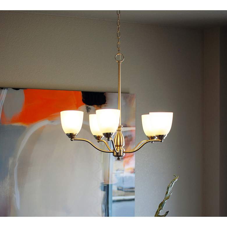 Image 3 Maxim Stefan 25" Wide Satin Nickel 5-Light Chandelier more views