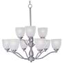 1_Maxim Stefan 30" Wide Satin Nickel 9-Light Tiered Chandelier