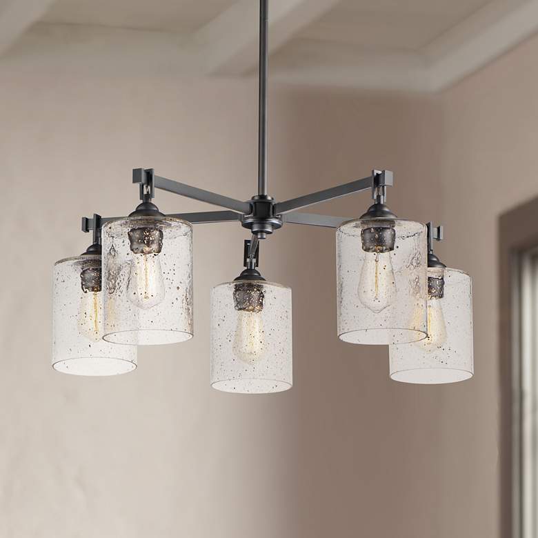 Image 1 Maxim Stonehenge 29 1/2" Wide Bronze 5-Light Chandelier