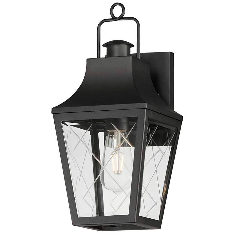 Image 1 Maxim Storybook 14 3/4" Black 1-Light Outdoor Small Wall Sconce