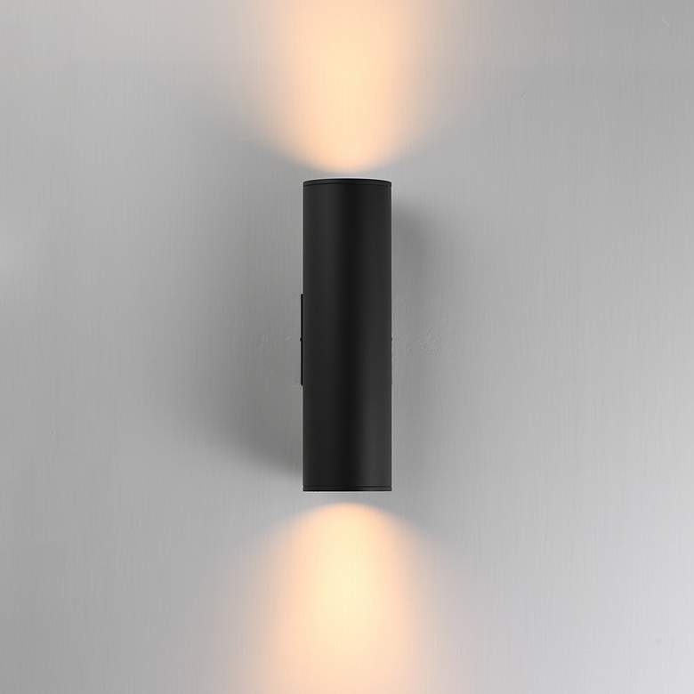 Image 3 Maxim Stout 15" Black Outdoor Wall Sconce more views