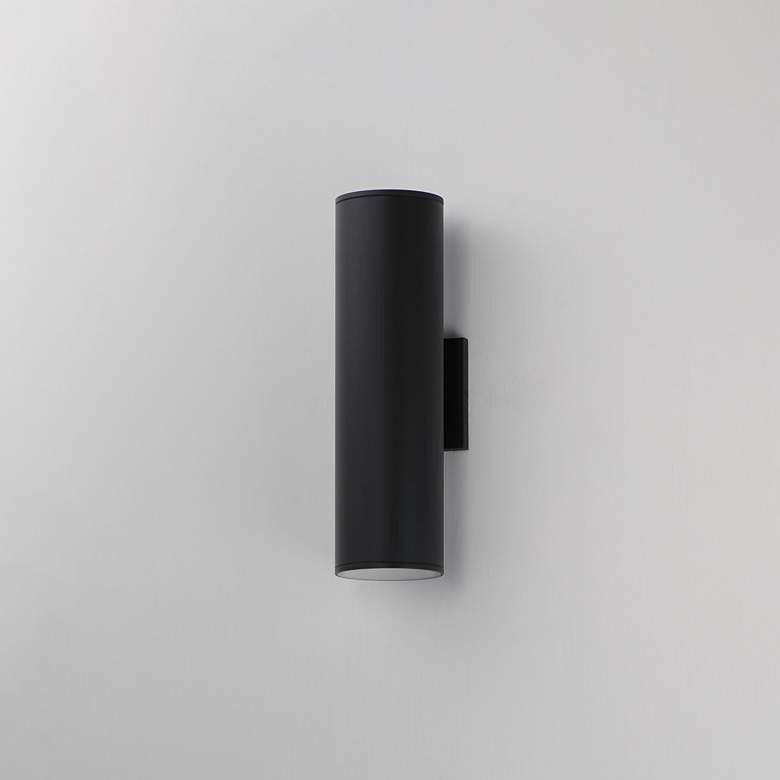 Image 4 Maxim Stout 15" Black Outdoor Wall Sconce more views