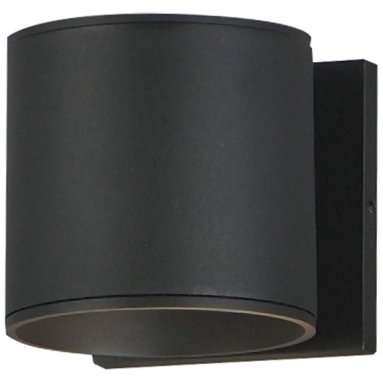 Image 1 Maxim Stout 4 1/2" High Black Round Indoor/Outdoor Wall Sconce