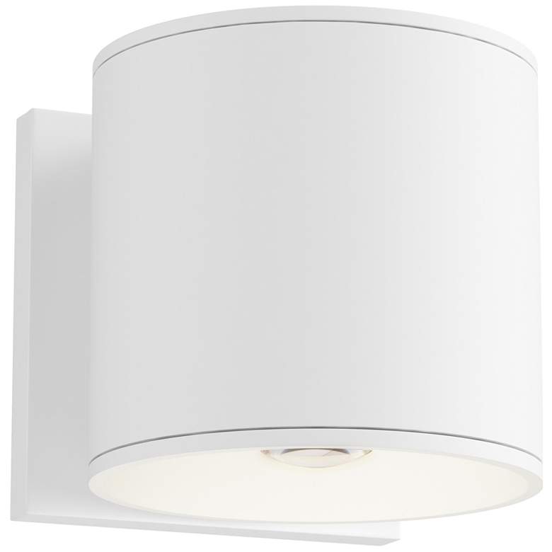 Image 1 Maxim Stout 4 1/2" High White Round Indoor/Outdoor Wall Sconce