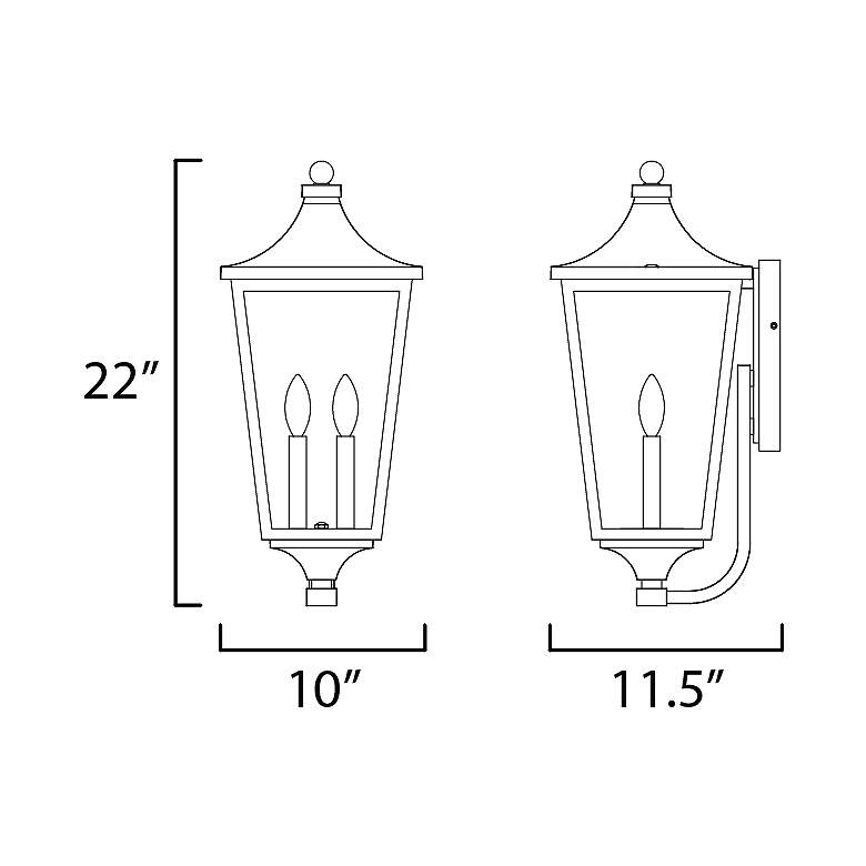 Image 5 Maxim Sutton Place VX 22"H Black 2-Light Outdoor Wall Light more views