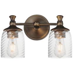 Maxim Swirl 14" Wide Antique Bronze 2-Light Wall Sconce