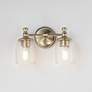 3_Maxim Swirl 14" Wide Satin Champagne 2-Light Wall Sconce more views