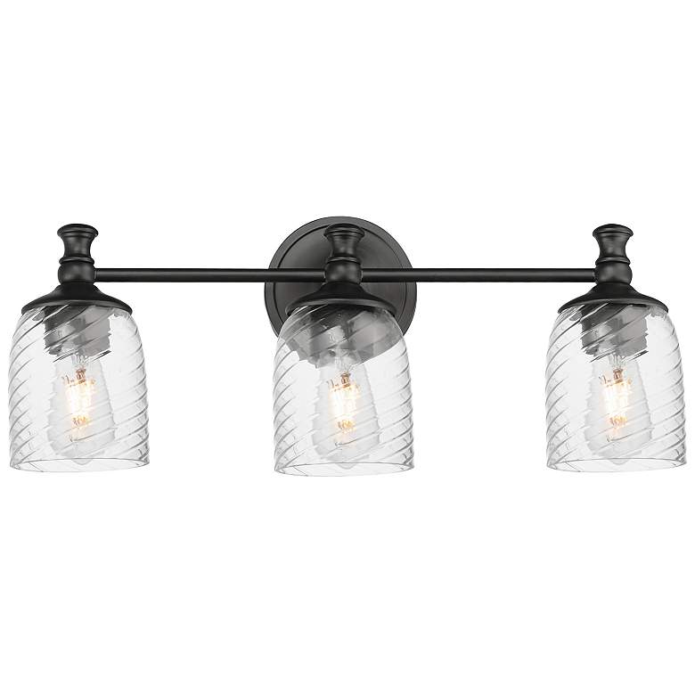 Image 1 Maxim Swirl 23" Wide Black 3-Light Bath Vanity