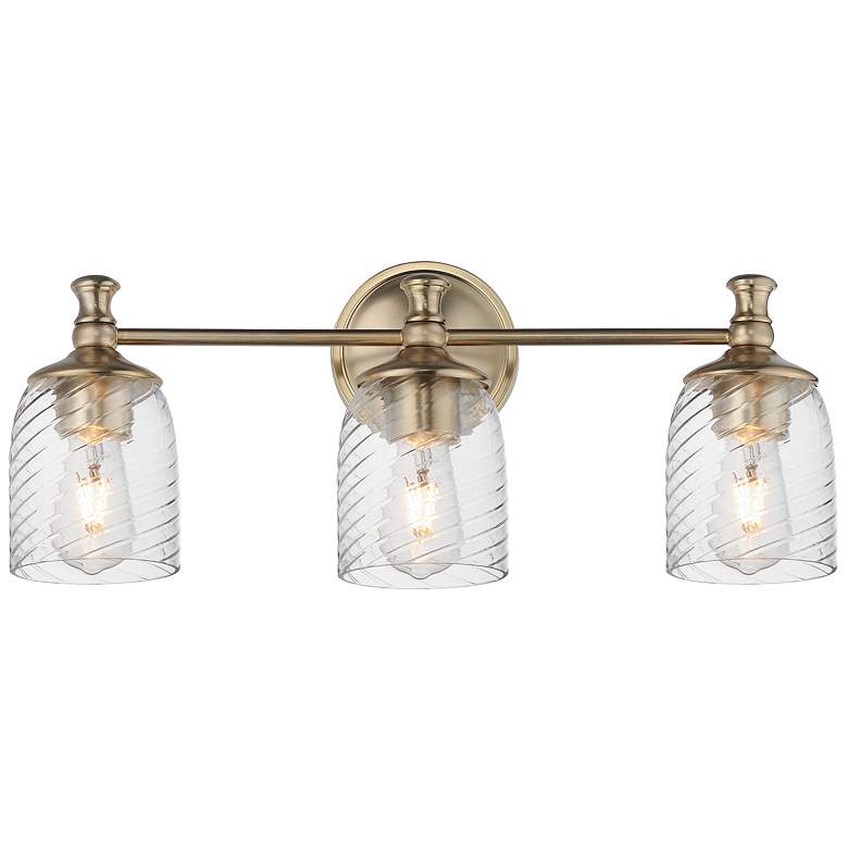 Image 1 Maxim Swirl 23" Wide Satin Champagne 3-Light Bath Vanity