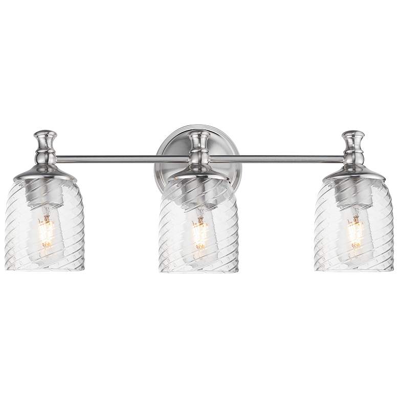 Image 1 Maxim Swirl 23" Wide Satin Nickel 3-Light Bath Vanity