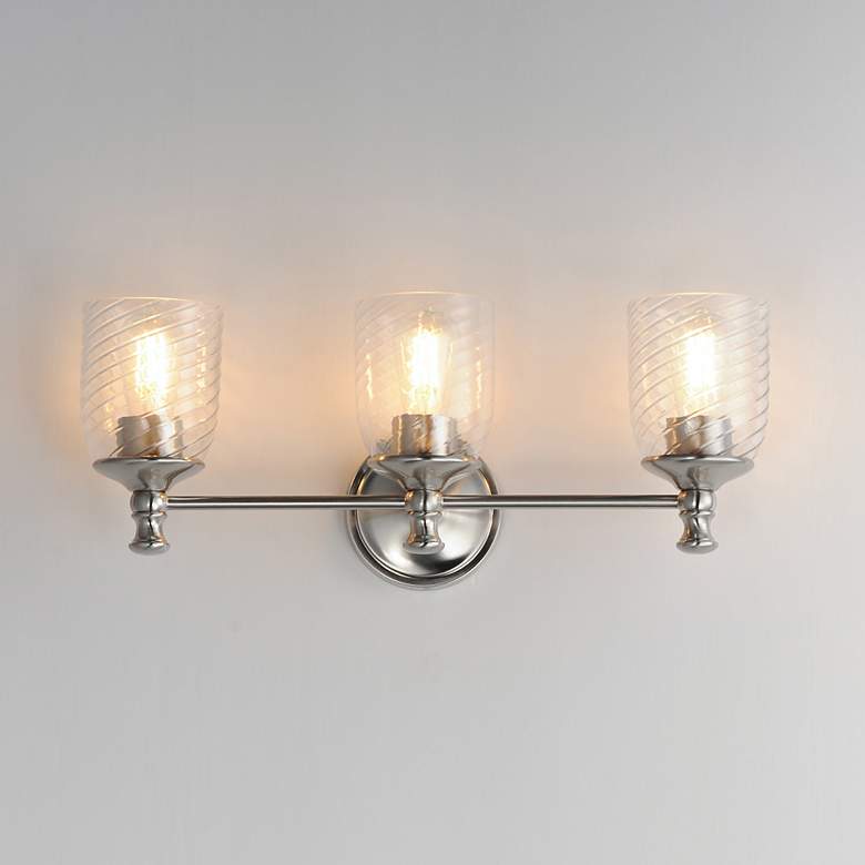 Image 2 Maxim Swirl 23" Wide Satin Nickel 3-Light Bath Vanity more views